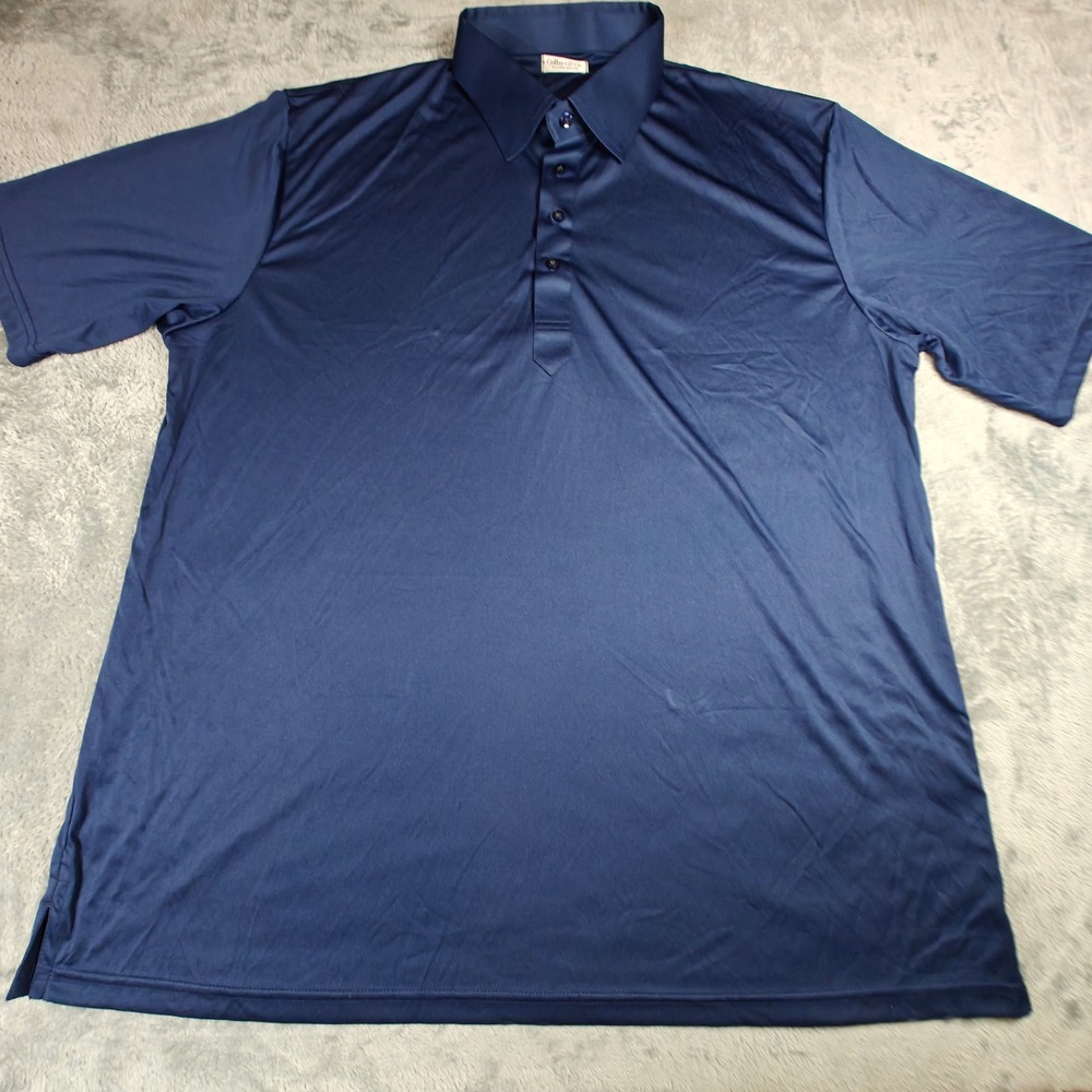 Collars & Co Dress Collar Polo Mens 3XL Navy Blue Relaxed Fit Performance Shirt